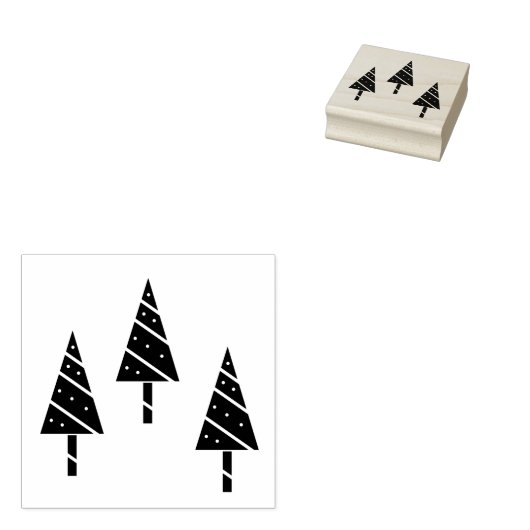 Kerstpijnbomen Rubberstempel (Gestempeld)