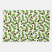 Kerstpijnboom & rode bessen theedoek (Horizontaal)