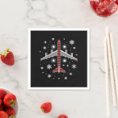 Kerstpiloot met geruite vliegtuigtrui servet (Insitu)