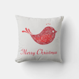 Kerstpiloot met rode vogel kussen