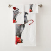 kerstpincl-puppy-set van badhanddoeken bad handdoek (Insitu)