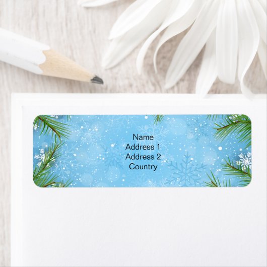 Kerstpine-adreslabel Etiket (Insitu)