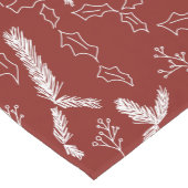 Kerstpine Berry Pattern Red Korte Tafelloper (Hoek)