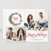 Kerstpine bevat 2 FOTO'S Collage Greeting Feestdagenkaart (Voorkant / Achterkant)