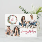 Kerstpine bevat 2 FOTO'S Collage Greeting Feestdagenkaart (Staand voorkant)