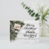 kerstpine-boom Merry-kerstgroet Briefkaart (Staand voorkant)