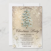 kerstpine-boom Snowflakes Gold Party Kaart (Voorkant)