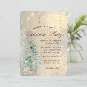 kerstpine-boom, Star, Snowflakes kerst Kaart (Staand voorkant)