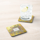 kerstpine Botanische Goudmonogram Bier Onderzetter (Rechterzijde)