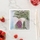 Kerstpine Cone en Bow Party Servet (Insitu)