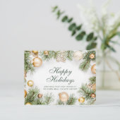 kerstpine cones Branch Rustic Greeting Briefkaart (Staand voorkant)