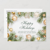 kerstpine cones Branch Rustic Greeting Briefkaart (Voorkant / Achterkant)