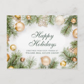 kerstpine cones Branch Rustic Greeting Briefkaart (Voorkant)