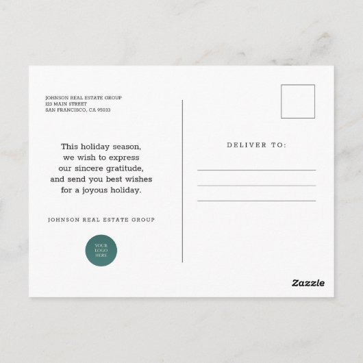 kerstpine Cones Business Season's groeten Briefkaart (Achterkant)