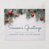 kerstpine Cones Business Season's groeten Briefkaart (Voorkant)