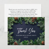 Kerstpine Cones Corporate Dank je feestdag Briefkaart (Voorkant / Achterkant)