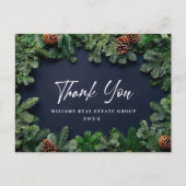 Kerstpine Cones Corporate Dank je feestdag Briefkaart (Voorkant)