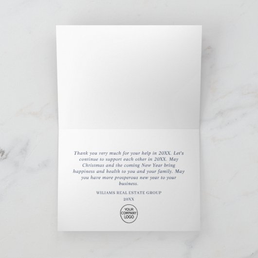 Kerstpine Cones Corporate Holiday Bedankkaart (Binnen)