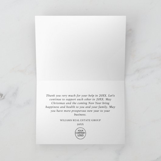 Kerstpine Cones Corporate Holiday Bedankkaart (Binnen)