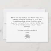 Kerstpine Cones Corporate Rustic Holiday Bedankkaart (Achterkant)