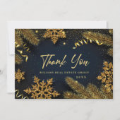 Kerstpine Cones Corporate Rustic Holiday Bedankkaart (Voorkant)