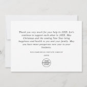 Kerstpine Cones Corporate Rustic Holiday Bedankkaart (Achterkant)