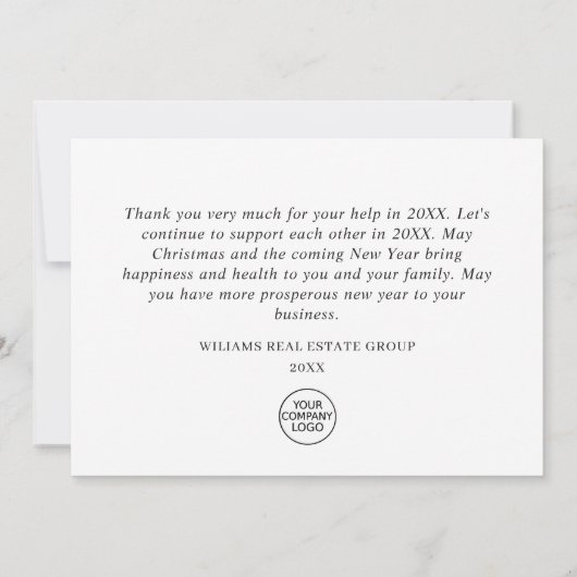 Kerstpine Cones Corporate Rustic Holiday Bedankkaart (Achterkant)