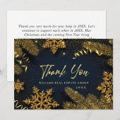 Kerstpine Cones Corporate Rustic Holiday Bedankkaart (Voorkant / Achterkant)