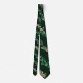 Kerstpine Cones Holly Foliage Striped Green Stropdas (Achterkant)