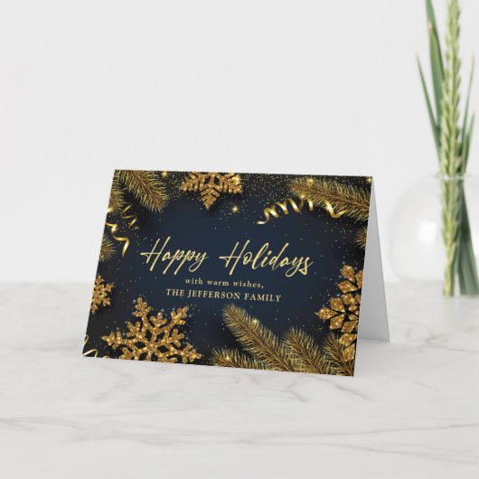 Kerstpine Cones Rustic Greeting Feestdagen Kaart (Voorkant)