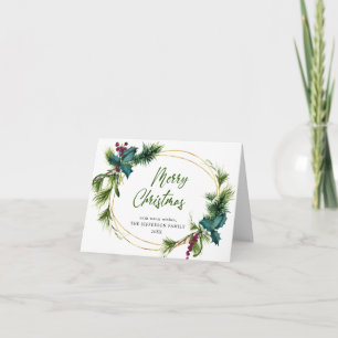 Kerstpine Cones Rustic Greeting Feestdagen Kaart