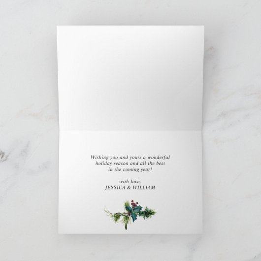 Kerstpine Cones Rustic Greeting Feestdagen Kaart (Binnen)