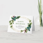 Kerstpine Cones Rustic Greeting Feestdagen Kaart (Voorkant)