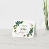 Kerstpine Cones Rustic Greeting Feestdagen Kaart (Voorkant)