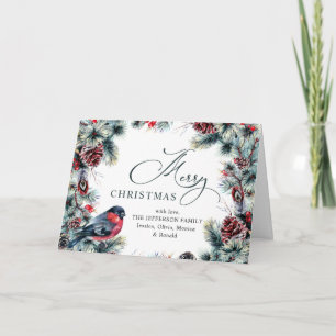 Kerstpine Cones Rustic Greeting Feestdagen Kaart