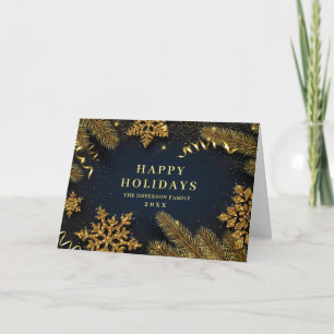 Kerstpine Cones Rustic Greeting Feestdagen Kaart