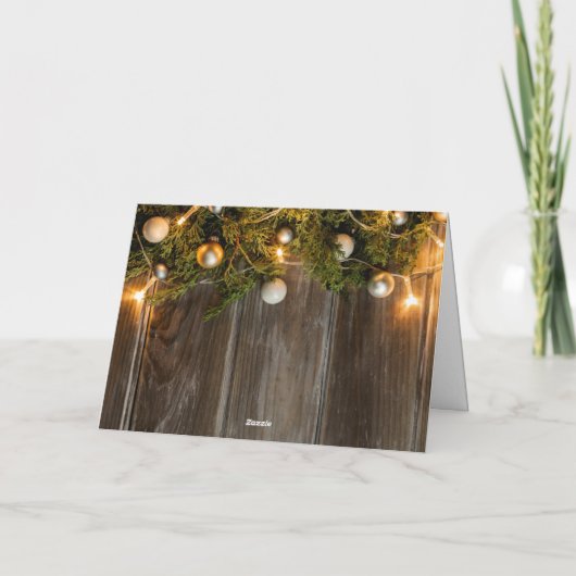 Kerstpine Cones Rustic Greeting Feestdagen Kaart (Achterkant)