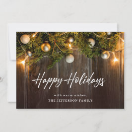 Kerstpine Cones Rustic Greeting Feestdagenkaart