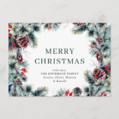 Kerstpine Cones Rustic Greeting Feestdagenkaart (Voorkant)