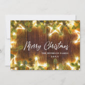 Kerstpine Cones Rustic Greeting Feestdagenkaart (Voorkant)