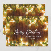 Kerstpine Cones Rustic Greeting Feestdagenkaart (Voorkant / Achterkant)