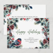 Kerstpine Cones Rustic Greeting Feestdagenkaart (Voorkant / Achterkant)