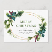 Kerstpine Cones Rustic Greeting Feestdagenkaart (Voorkant)