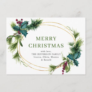 Kerstpine Cones Rustic Greeting Feestdagenkaart