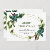 Kerstpine Cones Rustic Greeting Feestdagenkaart (Voorkant / Achterkant)