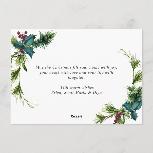 Kerstpine Cones Rustic Greeting Feestdagenkaart (Achterkant)