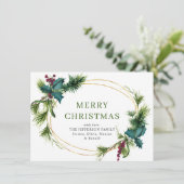 Kerstpine Cones Rustic Greeting Feestdagenkaart (Staand voorkant)