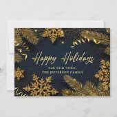 Kerstpine Cones Rustic Greeting Feestdagenkaart (Voorkant)