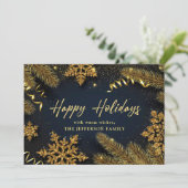 Kerstpine Cones Rustic Greeting Feestdagenkaart (Staand voorkant)