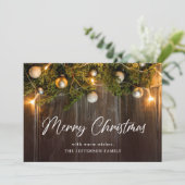 Kerstpine Cones Rustic Greeting Feestdagenkaart (Staand voorkant)